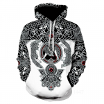 Kevad-s&uuml;gis vabaajamood Lahe Totem 3D Viking Vintage Print pikkade varrukatega meeste kapuutsiga Pullover Sport kapuutsid Topid Meeste riided XS