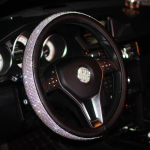 Diamond Crystal auto roolikatted kivist nahast auto rooliratta kate auto salongi tarvikud t&uuml;drukutele must