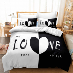 3D Modern Romantic Love Series voodipesukomplekt &auml;sja abiellunud toa tekk ja padjap&uuml;&uuml;r AU240 * 270 Super Size paarituba Pehme kodukaunistus AU King 210x240cm