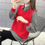 Naiste s&uuml;gisene sviiter, uus v&auml;limine s&auml;rgikrae v&otilde;lts kaheosaline kootud kampsun One SIze punane