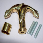 Tugevast messingist viktoriaanlik ankruk&auml;epide, antiikstiilis vintage jalutuskepp