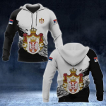 Serbia Meeste Hoodie S&uuml;gis pikkade varrukatega Pullover Kapuutsiga topp Serbia liputr&uuml;kis Suurem&otilde;&otilde;duline meester&otilde;ivastega kapuuts meestele L sinine