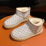 Uued naiste talvised soojad lumesaapad libisemisvastased puuvillased naiste polsterdatud paksendatud platvormiga poolsaapad 36 must