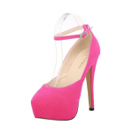 LOSLANDIFEN Mood naiste sametpumbad pahkluu rihmaga platvorm Seksikad elegantsed k&otilde;rge kontsaga terava varbaga punased kingad 35 must