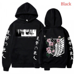 Jaapani Anime Attack on Titan Hoodie AOT Graafiline tr&uuml;kitud kapuutsiga dressipluus T&auml;navar&otilde;ivad Harajuku stiilis unisex t&auml;navar&otilde;ivad S