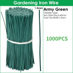 1000 tk Aianduskaablik&ouml;idikud Korduvkasutatavad plaaditud raudtraadi keerdumissidemed lilletaimede ronimisviinapuude jaoks, multifunktsionaalsed kaetud kinnitusn&ouml;&ouml;rid 10CM-1000pcs armee roheline v&auml;rv