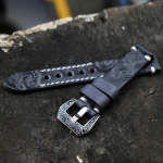 Kellarihm 20 mm 22 mm vintage nahast nikerdatud reljeefsed kellarihmad Panerai kellarihma jaoks koos nikerdatud pandlaga graveeritud lukuga 24mm must