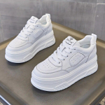 Fujin 6 cm naiste kingad paksud tossud, ehtsast nahast vabaaja valged kiilukingad Platvorm kontsapumbad Mujer Bombas hingavad 34 valge