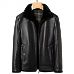 Meeste ehtsast nahast jakk Talvine samet, paksendatud kuldne naaritsa samet veisenahast jakk rev&auml;&auml;rikas karusnahast &uuml;hes t&uuml;kis meeste jope M must