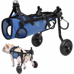 Koera ratastool tagajalgadele, Koera ratastool v&auml;ikese koera jalatugi ja puusatugi, Reguleeritavad liikumisabivahendid puuetega lemmikloomadele Medium