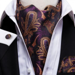 100 v&auml;rvi meeste siid Ascot Cravat vintage lips Paisley sall Hanky ​​mansetin&ouml;&ouml;pide komplekt AS-1016