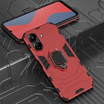 KEYSION L&ouml;&ouml;gikindel soomus&uuml;mbris Xiaomi POCO C65 C51 C50 40 silikoon+PC metallist r&otilde;ngasaluse telefoni tagakaas Redmi 13C 12C 10C jaoks for POCO C65 punane