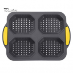 Leivavormi kuumakindel mittenakkuva kondiitrivormi silikoonist leivak&uuml;psetusvorm 4 restiga koduk&ouml;&ouml;gi jaoks hall