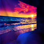 Sunset Blacklight UV-reaktiivne seinavaip Fluorestseeruv vaip elutoa magamistoa ja kodukaunistuseks 95x73cm