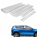 8 tk autoukse akna samba postide trimmikatte kleebis Toyota RAV4 XA40 2013 2014 2015 2016 2017 2018 kroomi kaunistuseks