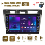 icreative 2 Din Androidi autoraadio multimeediumivideopleier Toyota Mark 2 JZX110 Verossa 2000-2007 jaoks koos nupunupuga WiFi 1+16GB 1+16GB