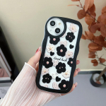 Flowers Wave Soft telefoni&uuml;mbris iPhone'ile 15 OPPO A58 Reno 10 5G Samsung S23 S24 Ultra A54 A53 Redmi Note 12 Pro Note 11 Realme C55 C53 Infinix Cover Infinix Hot 10 Play