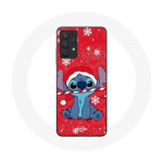 &Uuml;mbris Samsung Galaxy A32 5G Stitch Snow jaoks H&auml;id j&otilde;ule punase taustaga
