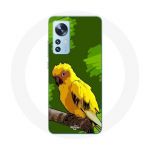 Coque pour Xiaomi Mi 12 / 12X Oiseaux de Perruches jaune Fond Vert
