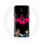 &Uuml;mbris Samsung Galaxy S4 Squid Game Seong Gi hun ja Kang Sae Byeok maskide kolmnurga ja kerega