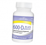 Vitamiinid luudele, Calcium 600+D3 Plus Minerals, 21st Century 120 tabletti (36440044) 120tab