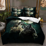 3D loomade voodipesukomplekt poistele Teismeliste toa Pehme suletekikott AU140 * 210 t&auml;issuuruses voodikate &uuml;he-/kahekohaline Wolf Prinditud tekikate AU Double 180x210cm