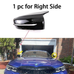 2x Carbon Fiber Style Black Rearview Side Mirror cover Caps for BMW 3 4 5 7 8 I3 Series G11 G12 G15 G16 G30 G31 G38 G20 G21 G28 Black-Left Side-1pc gray