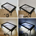 T&auml;isleht 3x suurendusklaas, kokkupandav kaasaskantav k&auml;eshoitav raamat, lugemisabi valgustatud klaas