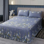 3 tk voodilina Sile tepitud voodikate voodil Luksuslik voodikate Home Queen King Size T&auml;ielik seelikutega linade komplekt 3 Pcs 120x200cm