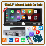 1 Din 6,9-tolline universaalne Android-autoraadio, Carplay ja Android Auto, 2 GB+64 GB, nutikas multimeediumipleier WIFI GPS-navigatsioon FM-stereo puuteekraan 2GB 64GB must