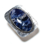 Natural Sodalite Gemstone Handmade 925 Sterling Silver Gift Ring Size 8 z9k03
