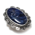 Natural Sodalite Gemstone Handmade 925 Sterling Silver Jewelry Ring Size 8 r6u81