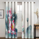 Hiina stiilis Hiina maal maastik pilv k&otilde;rge varjutuskardin magamistuppa elutuppa hotelli akna jaoks pimenduskardin 2 paneeli W50xH130(CM)x2PCS-Grommet Top