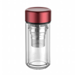 Kahekihiline klaasist teetass meestele ja naistele kaasaskantav teeeraldustee tass kaanega 201-300ml