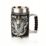 1 tk Skull Angel Beer Cup Resin Relief Skeleton Angel M&otilde;&otilde;k kruus Roostevabast terasest sisevee kohvitass Creative meeste veiniklaas sobib peredele