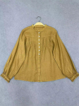 Johnature Ruffles Linased &uuml;hev&auml;rvilised naiste topid Kevadvintage vabaaja plisseeritud lahtised naiste s&auml;rgid One Size kollane