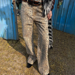 Y2K Vintage Leopard Print Teksad Hip Hop Street Sirge s&auml;&auml;re laia s&auml;&auml;rega lahtised p&uuml;ksid XXXL leopard