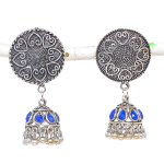 Natural Indian Look Jhumki Gemstone 925 Sterling Silver Earring 2.01 n9n35