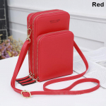 Mobiiltelefoni rahakott V&auml;ike ristkorpus Moodne mobiiltelefonikott igap&auml;evaseks kasutamiseks kaardihoidja mini &otilde;lakott naistele punane