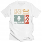 Vintage Design Ethereum Unisexs T-s&auml;rgid Puuvillane T-s&auml;rk Blockchain Crypto Cryptocurrency Tee l&uuml;hikeste varrukatega mood T-s&auml;rk Riietus 4XL