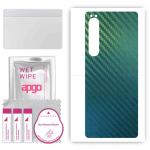 apgo Protective Skin Sticker for the back compatible with Sony Xperia 10 IV SO-52C, Wrap Film, Foil, Vinyl - Pattern Carbon Chameleon CAKA1