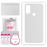 apgo Protective Skin Sticker for the back compatible with Alcatel 1L Pro, Wrap Film, Foil, Vinyl - Pattern Transparent Carbon