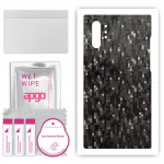 apgo Protective Skin Sticker for the back compatible with Samsung Galaxy Note 10 Plus, Wrap Film, Foil, Vinyl - Pattern Carbon Black Pixel