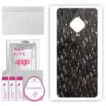 apgo Protective Skin Sticker for the back compatible with vivo X50 Lite, Wrap Film, Foil, Vinyl - Pattern Carbon Black Pixel
