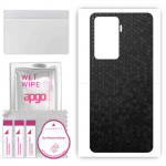 apgo Protective Skin Sticker for the back compatible with Vivo Y77 V2219A, Wrap Film, Foil, Vinyl - Pattern Black Honeycomb
