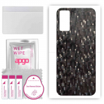 apgo Protective Skin Sticker for the back compatible with Honor Play 4T Pro, Wrap Film, Foil, Vinyl - Pattern Carbon Black Pixel