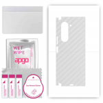 apgo Protective Skin Sticker for the back+sides compatible with Samsung W24, Full Wrap Film, Foil, Vinyl - Pattern Transparent Carbon