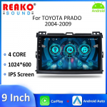 REAKOSOUND 2 Din 9-tolline Androidi autoraadio autoraadio Toyota Prado 2004-2009 HD 1080P WIFI GPS Bluetooth FM peeglilingi tagantvaade 1+32CP