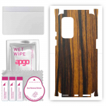 apgo Protective Skin Sticker for the back+sides compatible with OnePlus 9, Full Wrap Film, Foil, Vinyl - Pattern Tigerwood