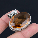 Tsitriin V&auml;&auml;riskivi Ripats Massiivne 925 Sterling H&otilde;be Ripats Ehted Kingitus Unisexile